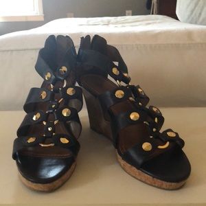 LOFT brown cork wedge sandals.